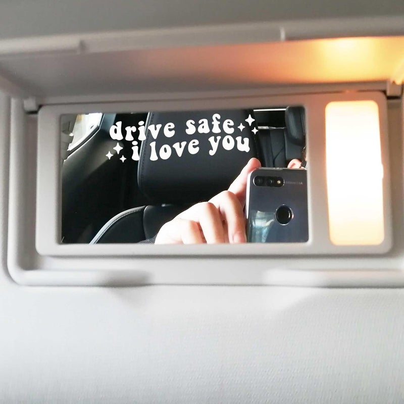 OFlyDesigns 2 x Drive Safe I Love You Rearview Decal Vinyl Mirror Decals Rear View Mirror Sticker Side Mirror Car Window Decor Gift for Her Gift for him - Image 2